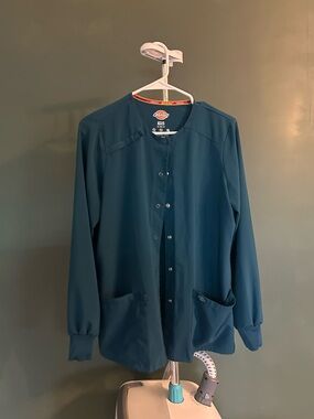 Dickies Women's EDS Teal Snap-Front Scrub Jacket